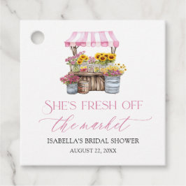 Bröllopsfest med tema Bondens marknad Gåvor Etiketter