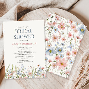 Bröllopsfest med vilda blommor inbjudningar