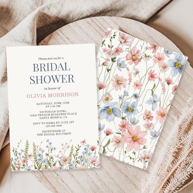 Bröllopsfest med vilda blommor inbjudningar (Skapare uppladdad)