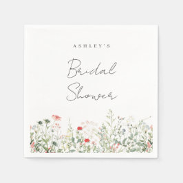 Bröllopsfest med vilda blommor pappersservett