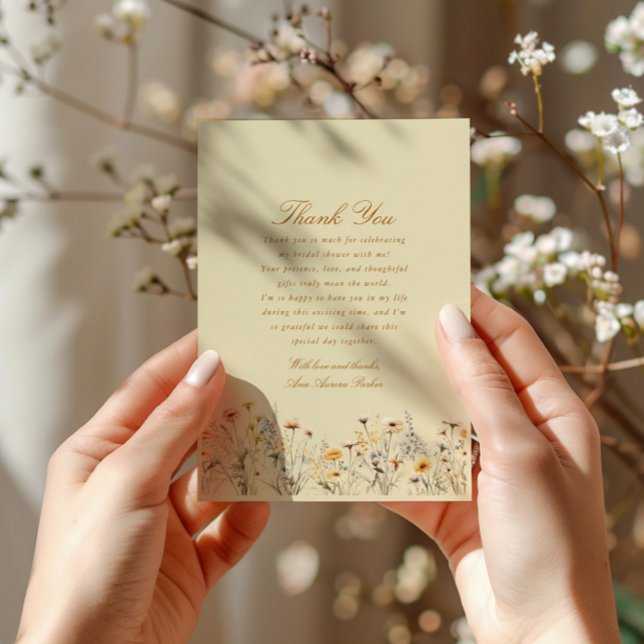 Bröllopsfest med vildblomstema: Kärlek i blom Tack Kort (Skapare uppladdad)