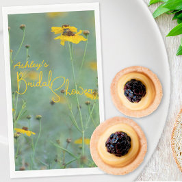 Bröllopsfest Minimalistisk Gul Vildblomma Pappersservett