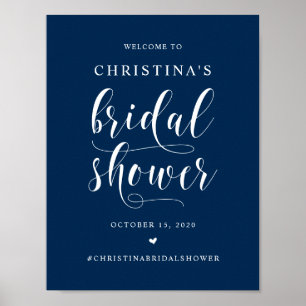 Bröllopsfest, modern font i marinblå poster