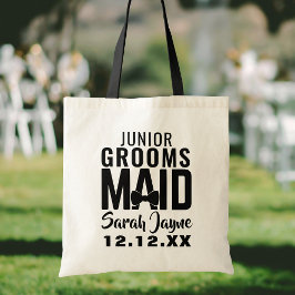 Bröllopsfest Modern Junior Groomsmaid Tote Bag Tygkasse