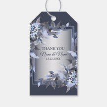 Bröllopsfest Navy Blue Blommigt Silver Grått Moder