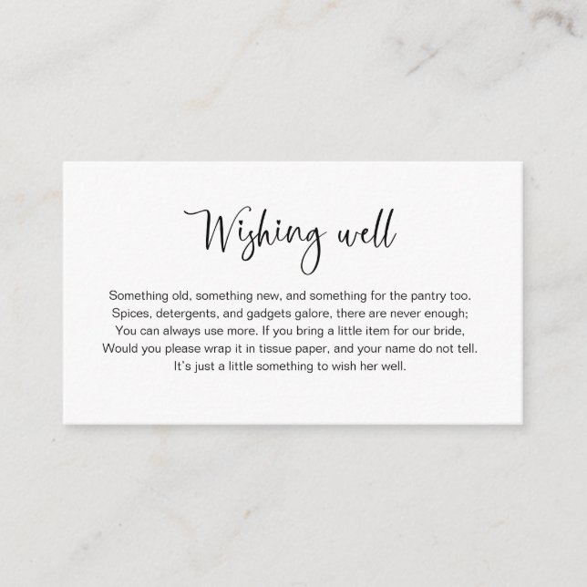 Bröllopsfest önskebrunn infogningskort tilläggskort (Framsida)