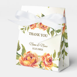 Bröllopsfest Orange Gult Red Blommigt Greenery Presentaskar