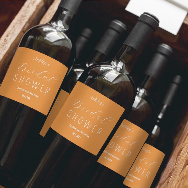 Bröllopsfest Orange Höstbrunch Vin Etikett (Skapare uppladdad)