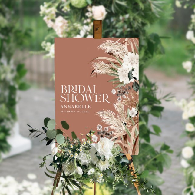 Bröllopsfest pampas terrakotta modern terrakotta poster (Skapare uppladdad)