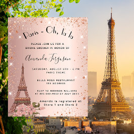 Bröllopsfest Paris roséguld inbjudan