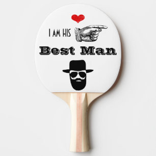 Bröllopsfest Photo Props Hipster Mustache Beard Pingisracket