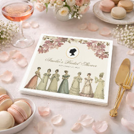 Bröllopsfest Regency-damer Vintage kalligrafi Pappersservett