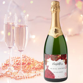 Bröllopsfest röd vit klänning blommor