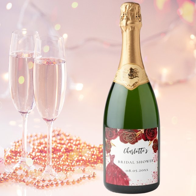 Bröllopsfest röd vit klänning blommor (Skapare uppladdad)