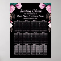 Bröllopsfest Rosa Blommig Geometrisk Svart Modern