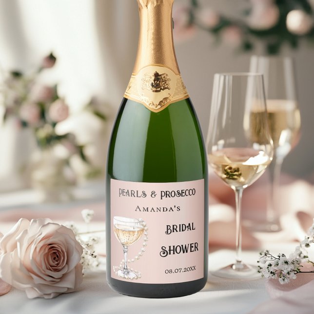 Bröllopsfest rosa guld pärlor prosecco (Skapare uppladdad)