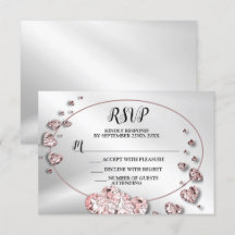 Bröllopsfest Rosa Peach Shiny Hearts Geometric