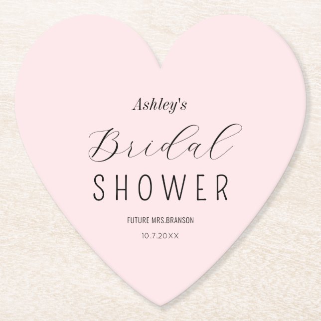 Bröllopsfest Rosa Svart Chic Coaster Underlägg Papper (Framsida)