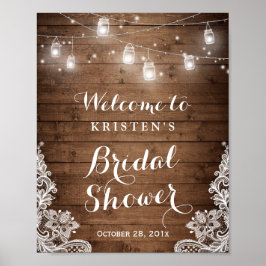 Bröllopsfest Rustika Ljuskrona i Trä Masonkruka Li Poster