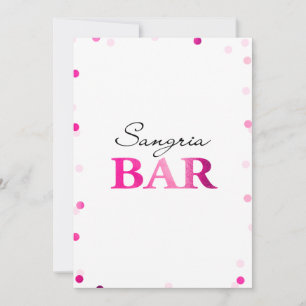 Bröllopsfest Sangria Bar Skylt Magenta Konfetti Inbjudningar