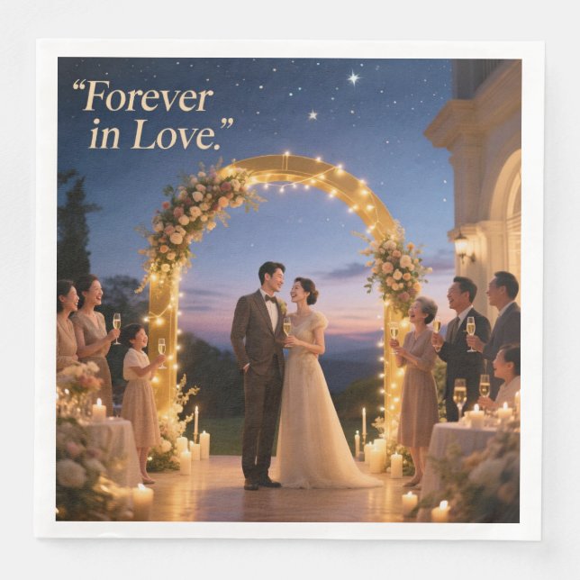 Bröllopsfest servietter pappersservett (Framsida)