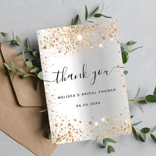 Bröllopsfest silver guld glitter glamoröst tack kort