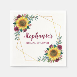 Bröllopsfest solros Modern blomster Pappersservett