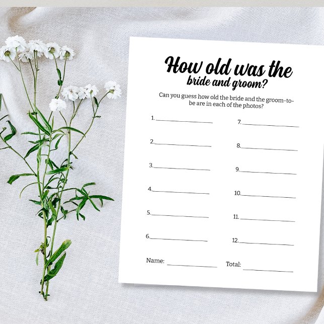 Bröllopsfest spel där de foto Guating var Flygblad (Wedding Party Game Where Were They Photo Guessing)