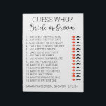 Bröllopsfest spel gissa vem anteckningsblock<br><div class="desc">Denna design kan anpassas i det tillgängliga området genom att byta foto och/eller text. Eller så kan den anpassas ytterligare genom att klicka på "Anpassa denna mall" och sedan välja alternativet "klicka för att anpassa ytterligare" och ta bort eller ändra bakgrundsfärgen, lägga till text, ändra textfärg eller stil, eller ta...</div>