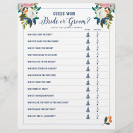 Bröllopsfest spel Gissa vem brud eller brudgum spe