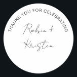 Bröllopsfest Tack Hotel Bag Snack Bag Sweets Runt Klistermärke<br><div class="desc">Bröllopsfest Tack Hotel Bag Snack Bag Sweets Classic Round Sticker</div>