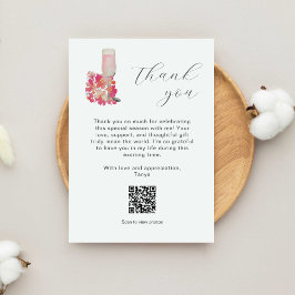 Bröllopsfest tack Petals Prosecco QR-kod Kort