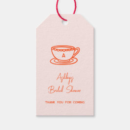 Bröllopsfest Tea Tema Whimsical Doodle Presentetikett
