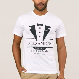 Bröllopsfest Tuxedo-presenter Groomsman T Shirt