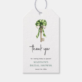 Bröllopsfest Vattenfärg Guld Nyckel & Klöver Presentetikett