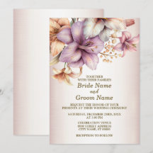 Bröllopsfest Watercolor Boho Rosa Flowers Elegant