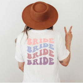 Bröllopsfesten anpassningsbar Retro Groovy Back Pr T Shirt