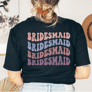Bröllopsfesten anpassningsbar Retro Groovy Back Pr T Shirt