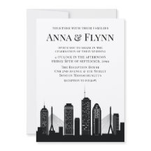 Bröllopsfesten Boston Massachusetts City Skyline