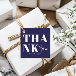 Bröllopsfesten chic - blå fet Tack Gåvor Etiketter