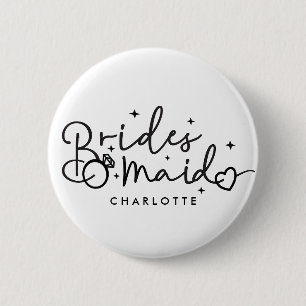 Bröllopsfesten Cute Bridesmaid Script Knapp