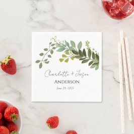 Bröllopsfesten Garden Foliage Greenery Vines Pappersservett