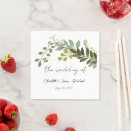 Bröllopsfesten Garden Foliage Greenery Vines Pappersservett