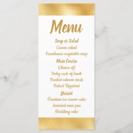 Bröllopsfesten Glam guld och White Elegant Menu Gl Meny