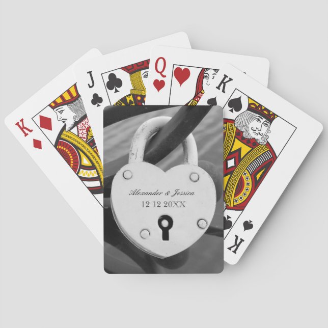 bröllopsfesten Kärlek-lås föredrar att spela kort Casinokort (Baksidan)