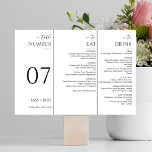 Bröllopsfesten Modern Bröllop Middag Menu Tri-fold Bordsnummer<br><div class="desc">Tri-fold-Bordsnummer för Bröllopsfesten Modern Bröllop på Middag Menu</div>