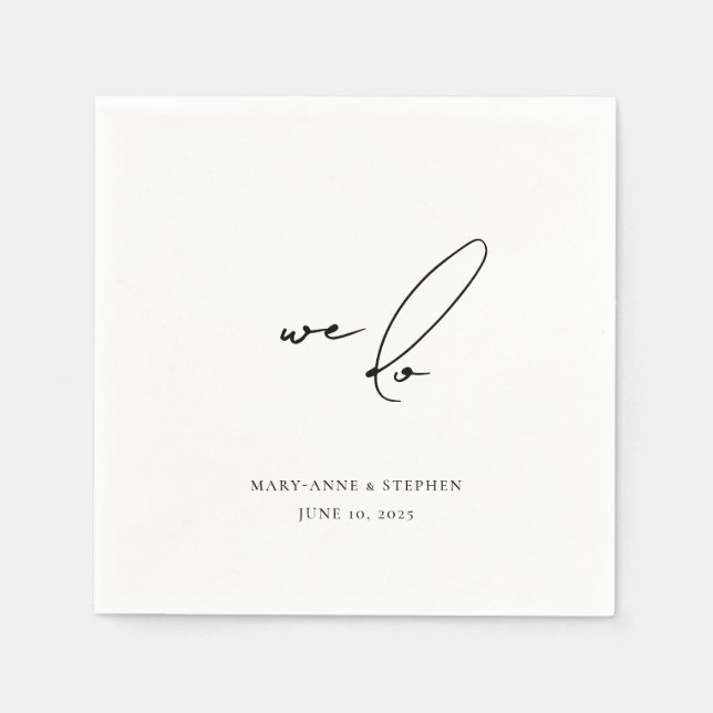 Bröllopsfesten Modern Förlovning i skript Pappersservett (Framsidan)