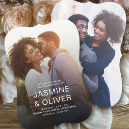 Bröllopsfesten Modern Fullt Bleed Förlovning Photo Inbjudningar