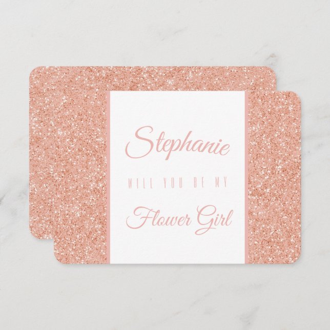 Bröllopsfesten ro Guld Glitter Inbjudningar (Fram/baksida)