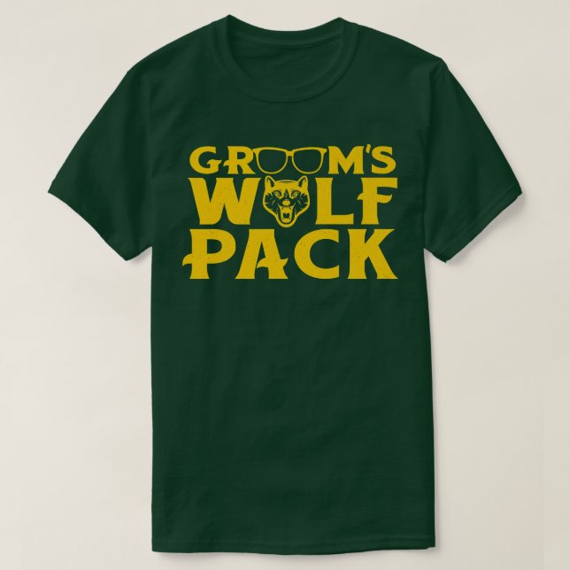 Bröllopsfesten Wolfpack för det nya Bachelor-parti T Shirt (Design framsida)